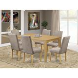 Alcott Hill® Maryellen 6 - Person Rubber Solid Wood Dining Set Wood/Upholstered in Brown | 30 H in | Wayfair 2CDB1404D90B45E0850DC656B99CC46D