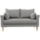 Canapé scandinave 2 places en tissu gris et bois clair kate - Gris