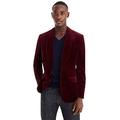 YZHEN Men's Blazer Suit Velvet Jacket Burgundy