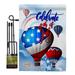 Breeze Decor July 4th Hot Air Balloon Americana 4th Of Impressions 2-Sided Polyester 19 x 13 in. Flag Set in Blue/Gray | 18.5 H x 13 W in | Wayfair