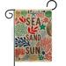 Breeze Decor Sea Sand Sun Nautical 2-Sided Burlap 19 x 13 in. Garden Flag in Brown/Green | 18.5 H x 13 W in | Wayfair