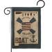 Breeze Decor Welcome Aboard Nautical 2-Sided Burlap 19 x 13 in. Garden Flag in Black/Brown | 18.5 H x 13 W in | Wayfair