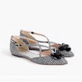 J. Crew Shoes | J. Crew Sadie Cross Strap Pointy Toe Flat | Color: Black/White | Size: Various