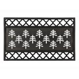 Millwood Pines Watkinsville Flocked Quatrefoil Switch 30" x 18" Non-Slip Outdoor Door Mat Plastic in Black/Brown | Wayfair