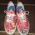 Vans Shoes | Authentic Women’s Floral Vans | Color: Red | Size: 10