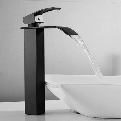 Schwarz Waschbecken Armatur Waschtischarmatur Wasserfall Wasserhahn Waschtischarmaturen mit Hoher