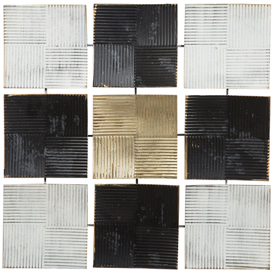 Wanddekoration schwarz/weiß/gold 50 x 50 cm in modernen Farbtönen Quadratisch Modern
