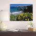 East Urban Home California Poppies on Coastal Cliff, Jughandle State Reserve, California - Print on Canvas Canvas | 18 H x 24 W x 1.5 D in | Wayfair