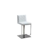 Orren Ellis Mcshane Adjustable Height Bar Stool Upholstered/Leather/Metal/Faux leather in White | 16.5 W x 18.5 D in | Wayfair CB-922-WH-BAR