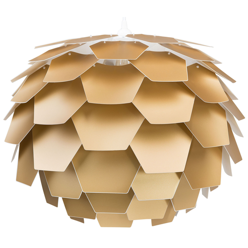 Hängeleuchte Gold Blumenform Zapfen großer Schirm Kinderzimmer Beleuchtung Modernes Design