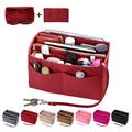 ZTUJO Purse Organizer Insert, Felt Bag Organizer with Metal Zipper, Handbag & Tote Shaper, For Speedy Neverfull Tote, 7 Sizes, Red, XL