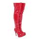 Womens Ladies Sexy Thigh HIGH Kinky Fetish Over The Knee Platform Stiletto Heel Side Zip Boots Size 3 4 5 6 7 8 (7 UK, Red Patent)