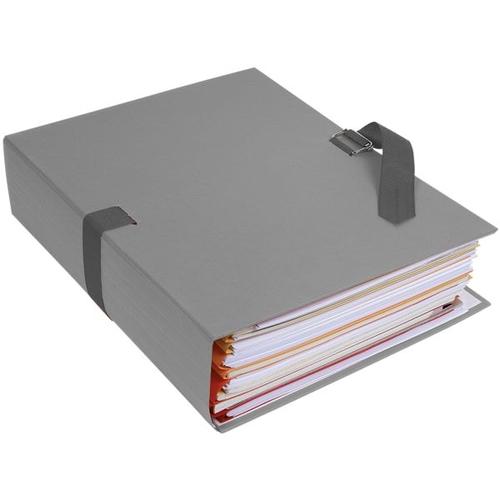 10er-Pack Dokumentenmappe »Papier toillé« grau, EXACOMPTA, 24×32 cm