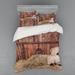 East Urban Home Barn Wood Wagon Wheel Duvet Cover Set Microfiber in Brown | Wayfair 54301622F64A439CACD47F238B66FD4C