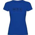 K KRUSKIS - T Shirt Klettern Sleep Eat and Climb Zurzarm Frau - S, Blau könig