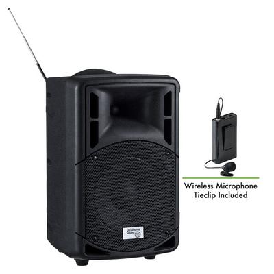 Oklahoma Sound PRA-8000/PRA8-6 Pro Audio Bluetooth Wireless Portable PA System with Wireless Tie-Clip Microphone - 40W
