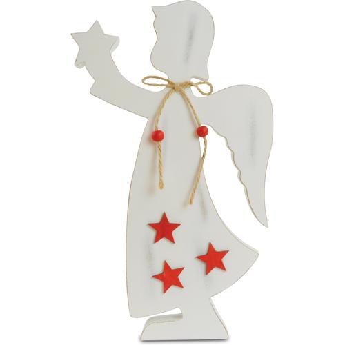 Engelfigur Sterne, aus Holz rot Engelfiguren Figuren Skulpturen Wohnaccessoires