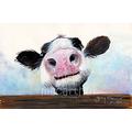 SHIRLEY MACARTHUR CoW PRiNT LaRGe BoX CaNVaS (WaLL ART, CoW GiFTS, CoW DeCoR) PRINT FROM PAINTING NoSeY CoW ' HeY! HoW'S iT GoiN 30 X 20 INCH *** DELIVERY WITHIN 2-3 DAYS UK