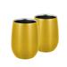 Ebern Designs Gilby 10 oz. Stainless Steel Stemless Wine Glass Stainless Steel in Yellow | 4.25 H x 3 W in | Wayfair