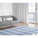 Blue/Gray 48 x 0.08 in Area Rug - Highland Dunes Faust Watercolor Stripe Blue/Light Gray Rug Polyester | 48 W x 0.08 D in | Wayfair