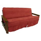 Winston Porter Box Cushion Futon Slipcover Microfiber/Microsuede in Red/Brown | 54 W x 75 D in | Wayfair CBEBC89D81944BAC90290E6FF00AFC66