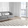 Black/White 48 x 0.08 in Area Rug - Wrought Studio™ Margene Ivory/Beige/Charcoal Rug Polyester | 48 W x 0.08 D in | Wayfair