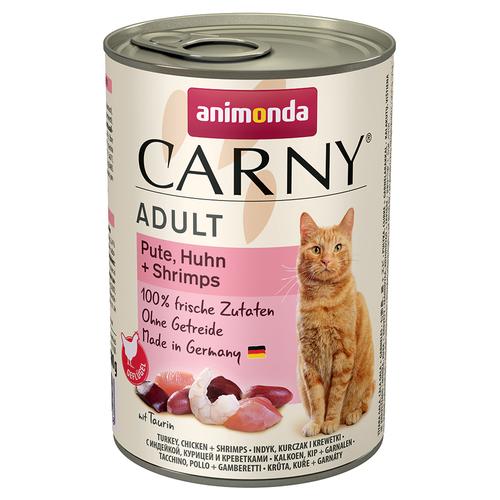 12 x 400g Adult Pute, Huhn & Shrimps animonda Carny Katzenfutter nass