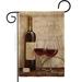 Breeze Decor Wine in Paris Happy Hour & Drinks Impressions 2-Sided Burlap 18.5 x 13 in. Garden Flag in Brown | 18.5 H x 13 W in | Wayfair