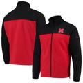 Men's Columbia Black/Scarlet Nebraska Huskers Flanker III Fleece Team Full-Zip Jacket