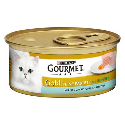 48 x 85 g Gourmet Gold Feine Pastete Katzennassfutter, Mix VI - Delikate Varianten mit Gemüse