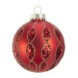 Kurt Adler Glitter Glass Ball Ornament Glass in Red/Yellow | 13.9 H x 3.1496 W x 3.1496 D in | Wayfair GG0885