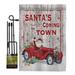 Breeze Decor Santa's Coming to Town Winter Christmas Impressions 2-Sided Polyester 19 x 13 in. Garden Flag in Gray | 18.5 H x 13 W x 1 D in | Wayfair