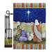 Breeze Decor Christmas in Bethlehem Winter Nativity Impressions 2-Sided Polyester 19 x 13 in. Flag Set in Blue/Brown | 18.5 H x 13 W in | Wayfair