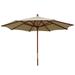 Highland Dunes Witherspoon 9' Market Sunbrella Wood in Brown | Wayfair W899M-AB