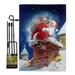 Breeze Decor Chimney Santa Winter Christmas Impressions 2-Sided Polyester 19 x 13 in. Garden Flag in Blue/Red | 18.5 H x 13 W x 1 D in | Wayfair