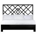 David Francis Furniture Darien Low Profile Standard Bed Wood/Wicker/Rattan in Black | 64 H x 42 W x 85 D in | Wayfair B4505BED-K-S129