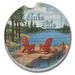 Millwood Pines Absorbent Lake Life Car Coaster Stoneware in Blue | 0.8 H x 2.6 D in | Wayfair F6009A07C79945B9B58820BF4805F9CA