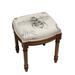 Charlton Home® Kendari Solid Wood Accent Stool Linen/Wood/Upholstered in Brown/Gray/Red | 19 H x 16 W x 15 D in | Wayfair