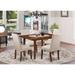 Winston Porter Deavers 5 - Piece Extendable Rubberwood Solid Wood Dining Set Wood/Upholstered in Brown/Red | 30 H in | Wayfair