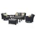 Three Posts™ Northridge 6-Piece Sunbrella Sofa Seating Group Synthetic Wicker/Wood/All - Weather Wicker/Wicker/Rattan in Brown | Outdoor Furniture | Wayfair