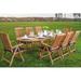 Rosecliff Heights Sealcove Luxurious 9 Piece Teak Outdoor Dining Set Wood/Teak in Brown/White | 30.5 H x 71 W x 40 D in | Wayfair