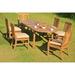 Rosecliff Heights Kevon Luxurious 9 Piece Teak Outdoor Dining Set Wood/Teak in Brown/White | 30.5 H x 71 W x 40 D in | Wayfair