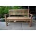 Arlmont & Co. Bedelia Teak Garden Outdoor Bench Wood/Natural Hardwoods in Brown/White | 35 H x 56.5 W x 23 D in | Wayfair