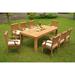 Rosecliff Heights Shelby 9 Piece Teak Outdoor Dining Set Wood/Teak in Brown/White | 30 H x 86 W x 43 D in | Wayfair