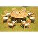 Rosecliff Heights Marengo 9 Piece Teak Outdoor Dining Set Wood/Teak in Brown/White | 30.5 H x 72 W x 72 D in | Wayfair