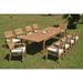 Rosecliff Heights Haywa 11 Piece Teak Outdoor Dining Set Wood/Metal/Teak in Brown/White | 31.5 H x 83 W x 43.5 D in | Wayfair
