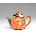 August Grove® Dodington Lamptrai Orange 0.38-qt. Teapot Porcelain China/Ceramic in Green/Orange | 4 H x 6.875 W x 4 D in | Wayfair