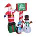 The Holiday Aisle® Santa, Penguin & Snowman Christmas Decoration Polyester in Green/Red | 60 H x 49 W x 24 D in | Wayfair 100259