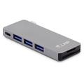 LMP USB-C Basic Hub 6 Port, 3X USB 3.0 (1x 1.5A Output), SD/MicroSD, USB-C (PD), Alu, Space Grey
