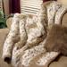 Rosdorf Park Valenzuela Lynx Jacquard Faux Fur Throw Blanket Faux Fur/Polyester in Gray | 45 W in | Wayfair LX Throw